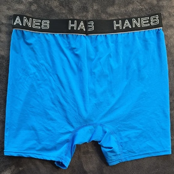 Hanes Blue Boxer Briefs Stretchy Comfort - Picture 4 of 4
